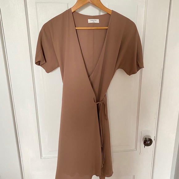 Aritzia Babaton wrap tan dress - Picture 3 of 6